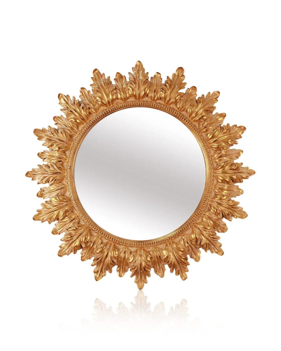 Зеркало солнце в золотой раме "Альба"