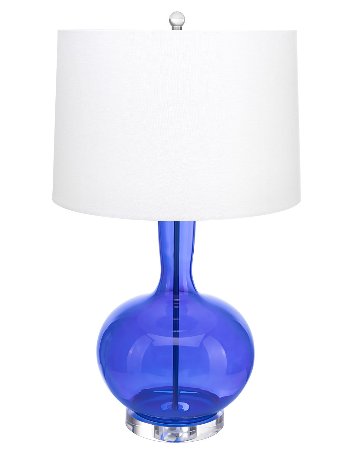 Прозрачная стеклянная синяя настольная лампа "Эверли"