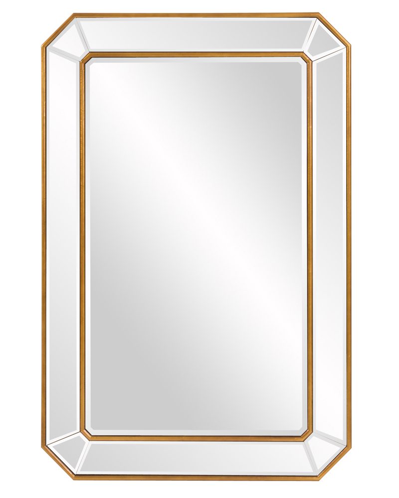Золотое зеркало в ванную комнату 