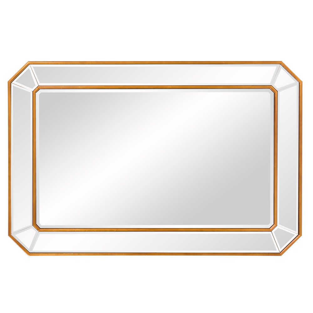 Зеркало в прямоугольной раме "Леннокс" # золото
