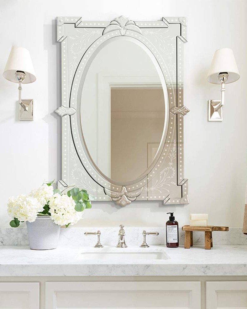 Зеркало в венецианском стиле "Пьетро" (в интерьере ванной, над раковиной)