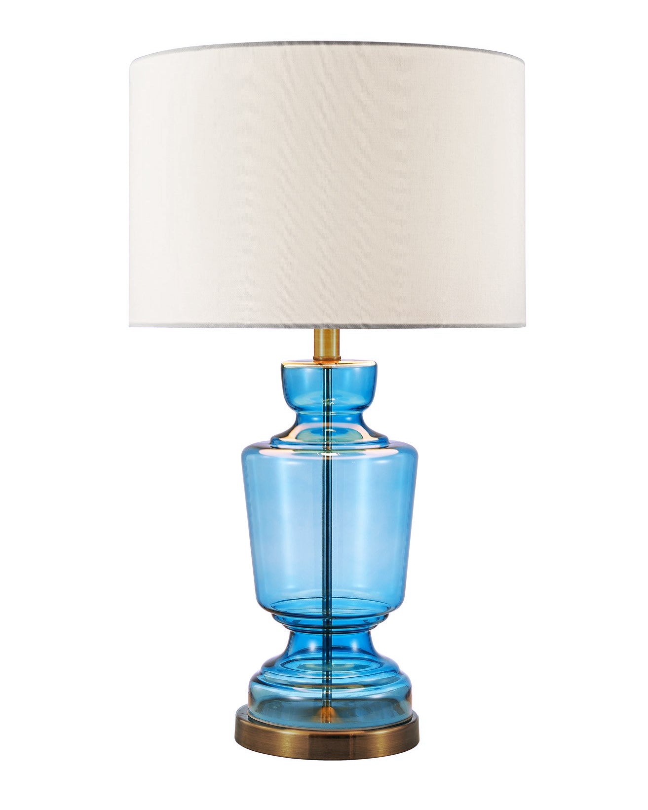 Стеклянная синяя настольная лампа "Дора"