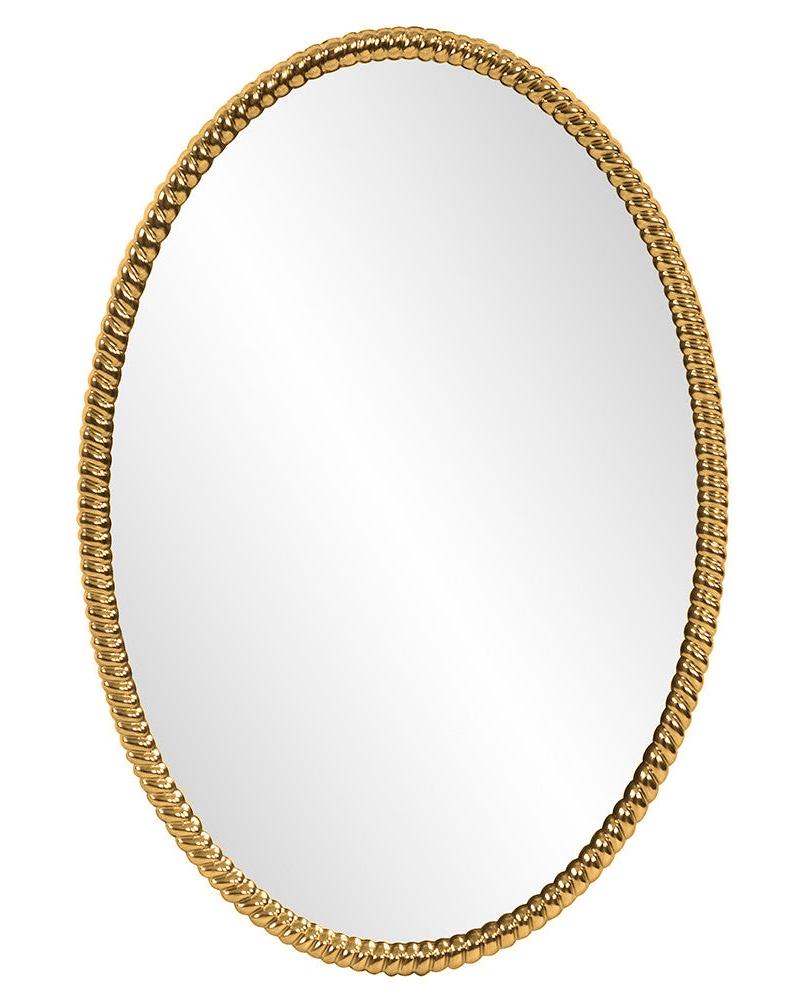Элегантное овальное зеркало в золотой раме 