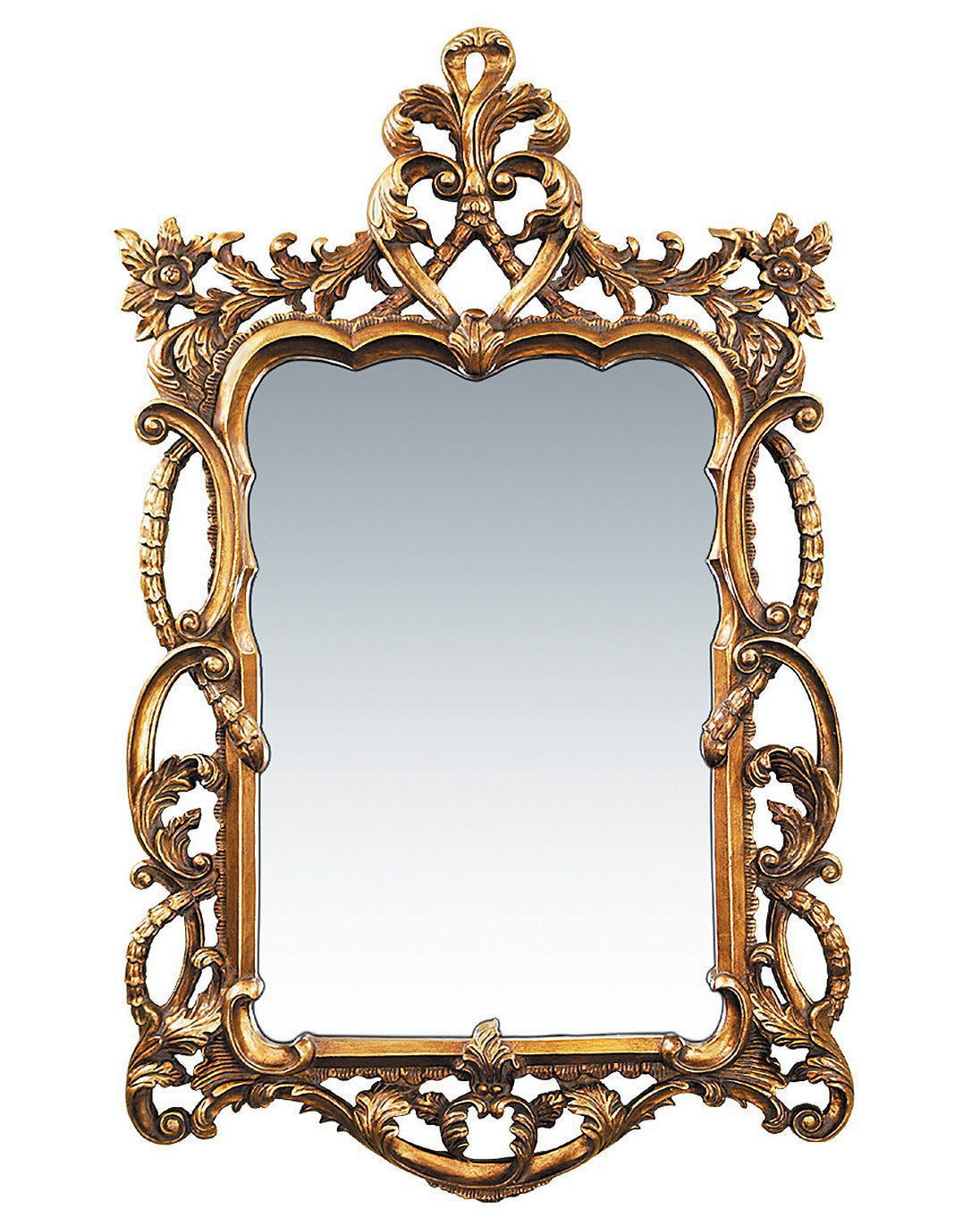 Настенное зеркало в золотой раме "Беатриче" (без фона)