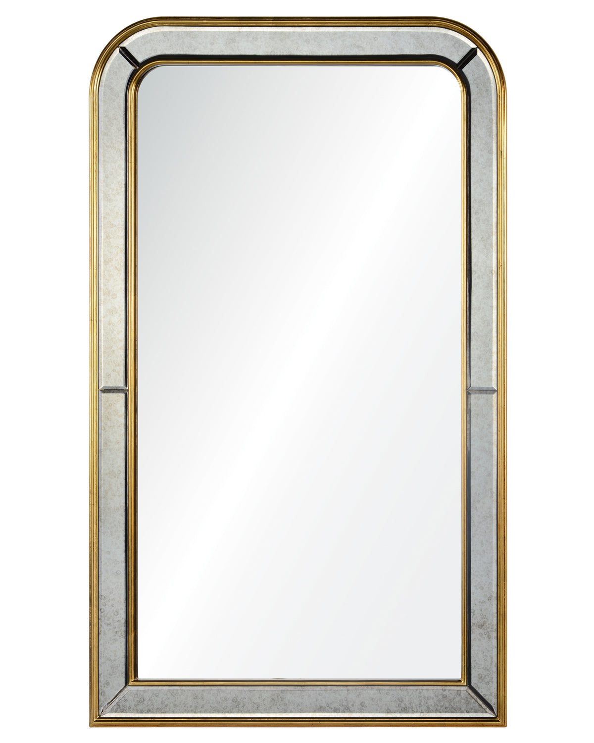 Золотое арочное зеркало "Гийом"