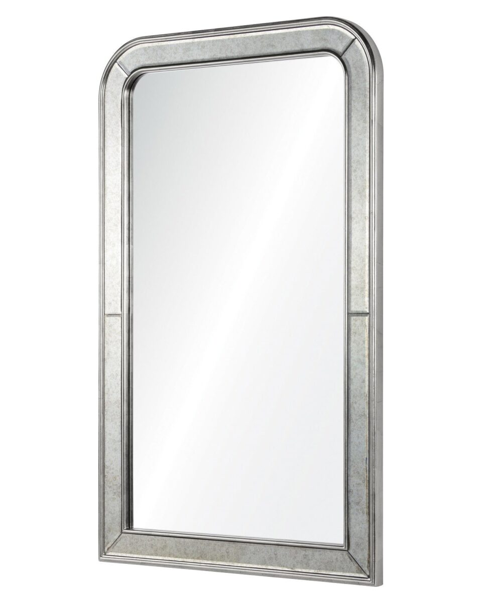 Серебряное арочное зеркало 