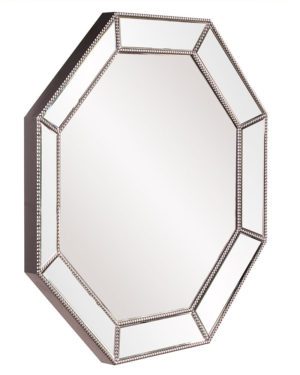 Зеркало в серебряной восьмиугольной раме 