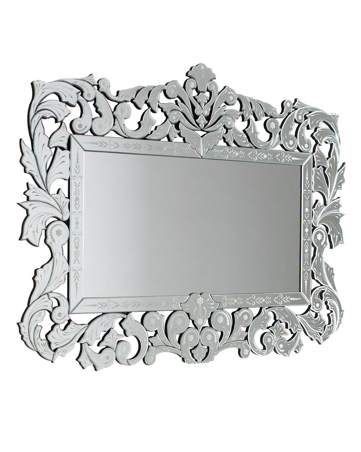 Прямоугольное зеркало в венецианском стиле "Фэйбл" (на белом фоне)