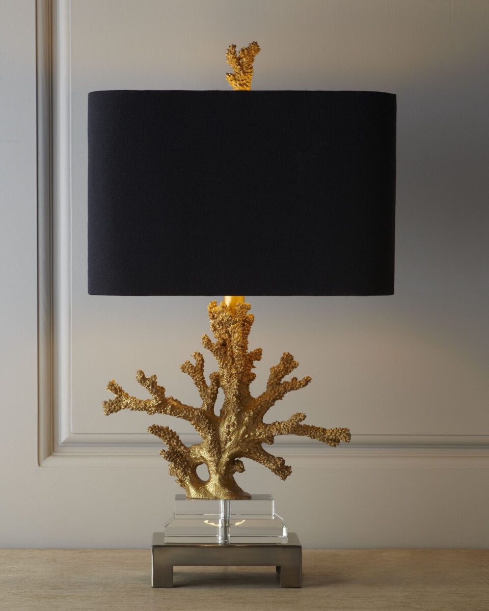 Золотая настольная лампа коралл 