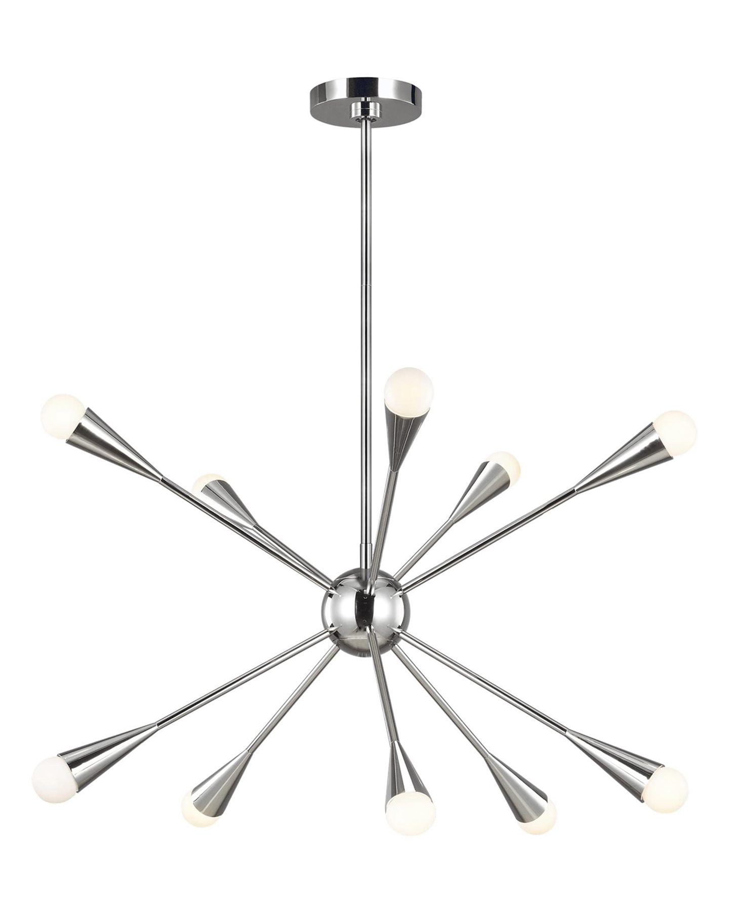 Серебряная люстра "Джейкоб" в стиле "ар-деко" имеет основание с десятью лампами.