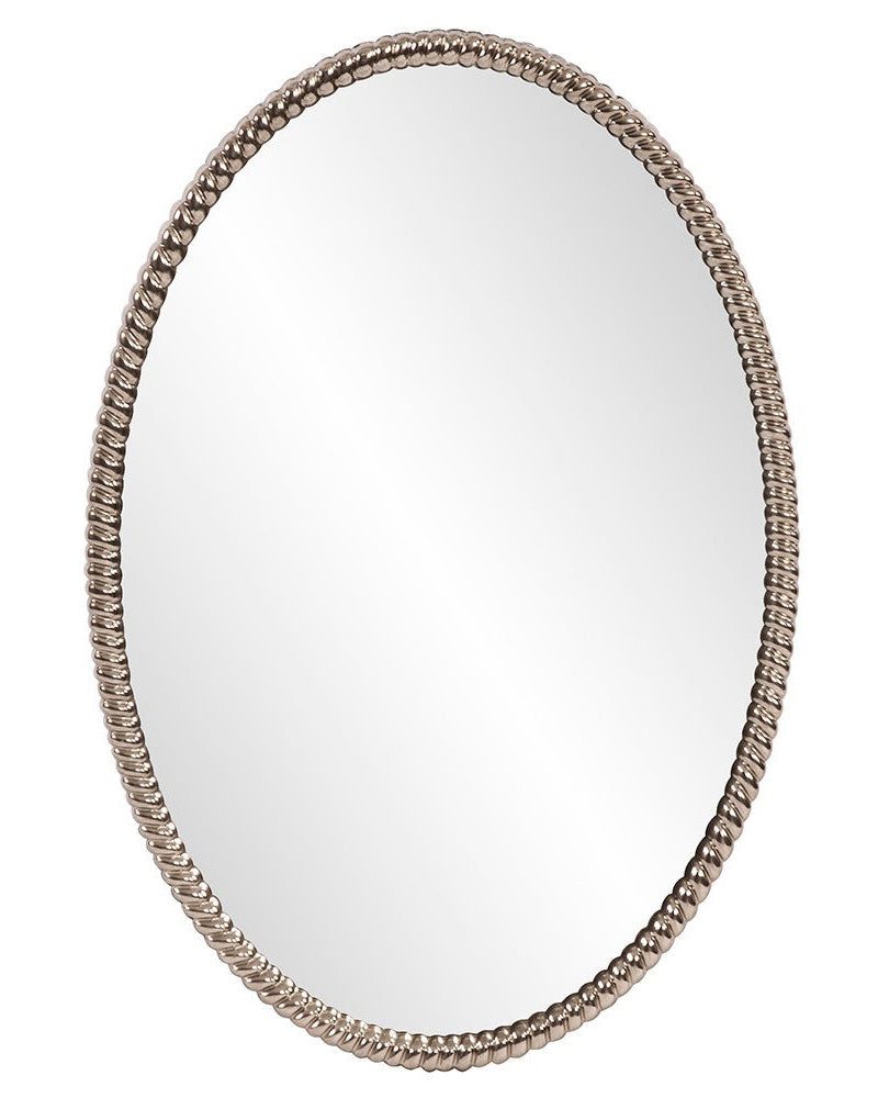 Серебряное овальное зеркало 
