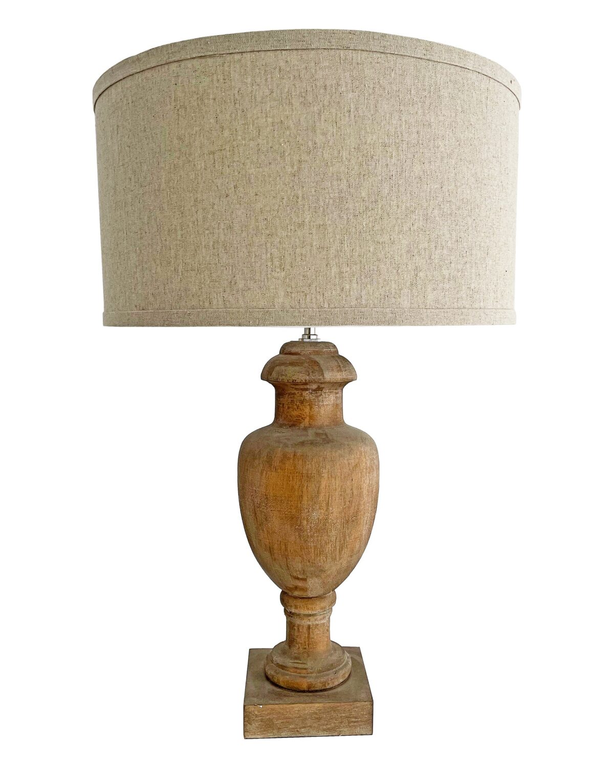 Рустикальная настольная лампа "Кенсингтон" с деревянным основанием