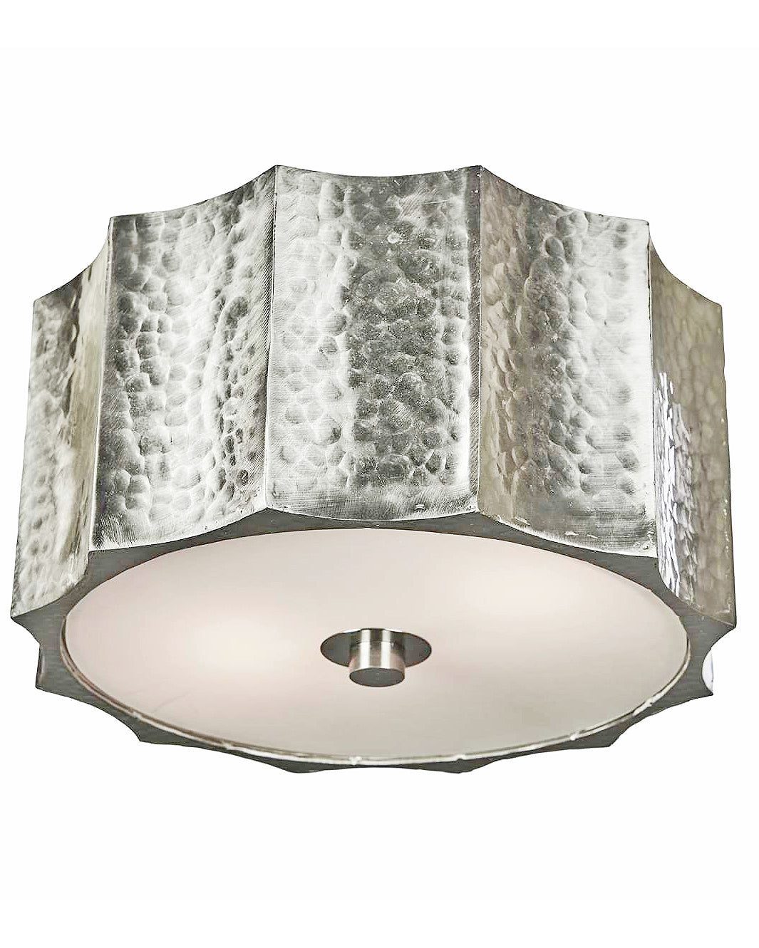 Светильник серебро потолочный "Киро" с чеканной текстурой