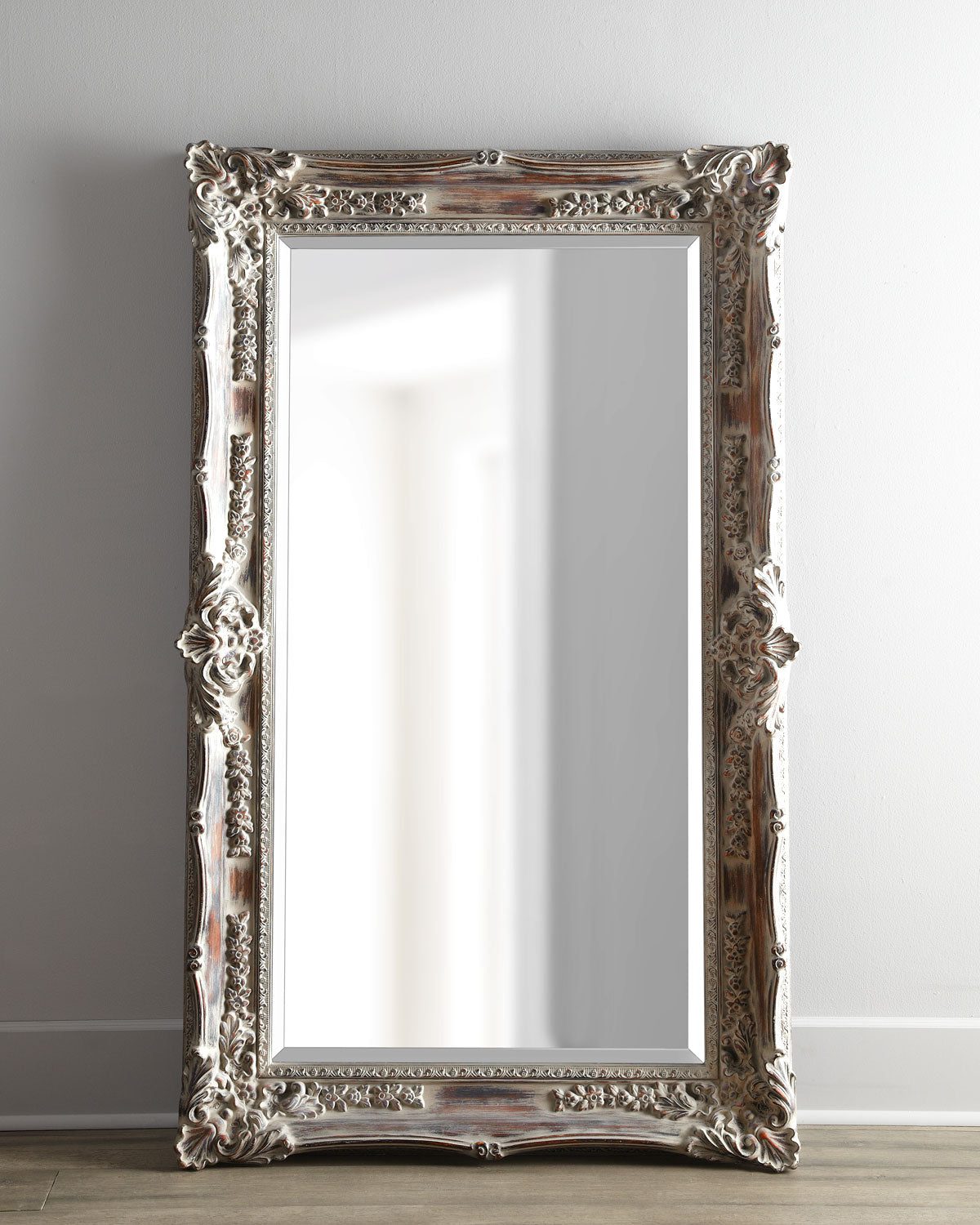 Напольное зеркало "Ла Манш" в полный рост с рамой античного цвета в французском стиле