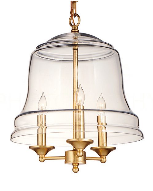 Золотой светильник подвесной в виде колокола 