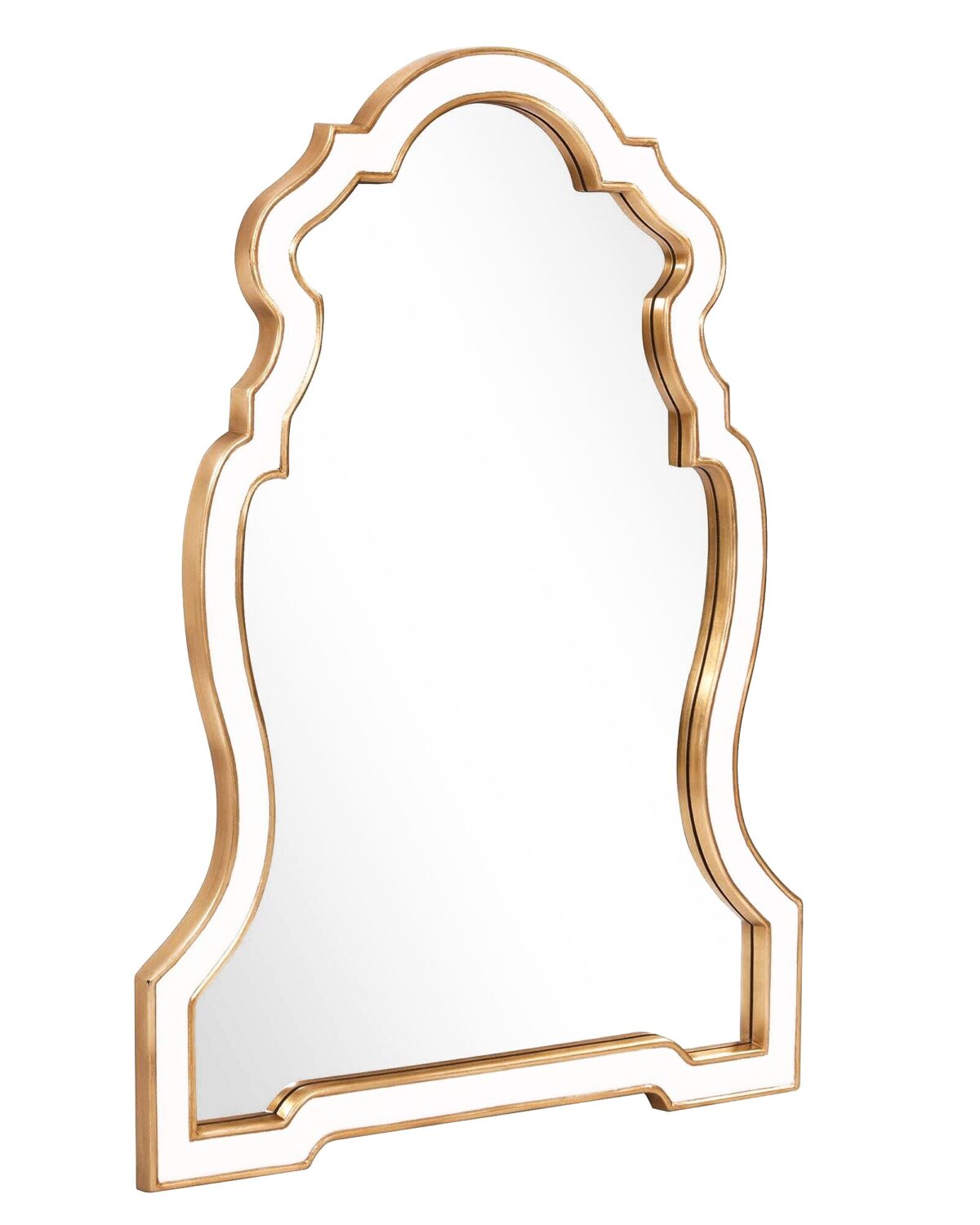 Настенное белое зеркало в арочной раме "Льеж"