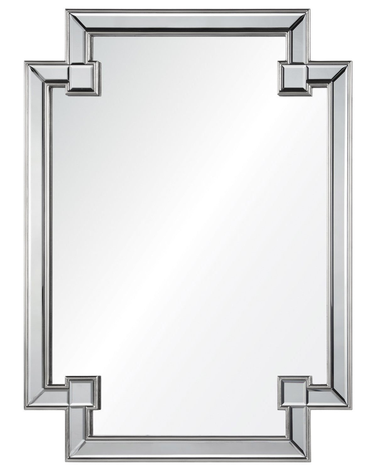 Прямоугольное зеркало в серебряной раме "Честер" (на белом фоне)