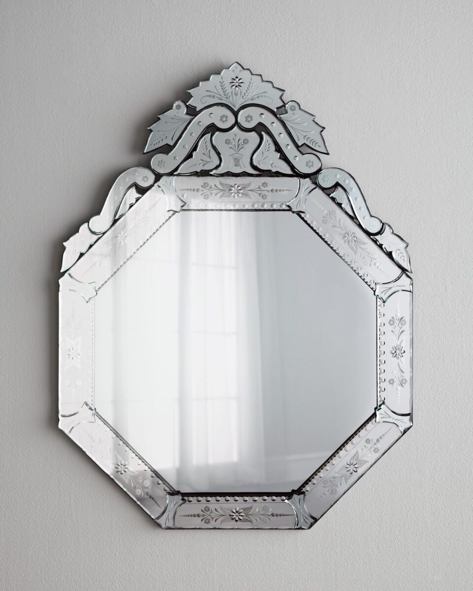 Овальное настенное зеркало "Кастелло" в венецианском стиле (вид спереди)