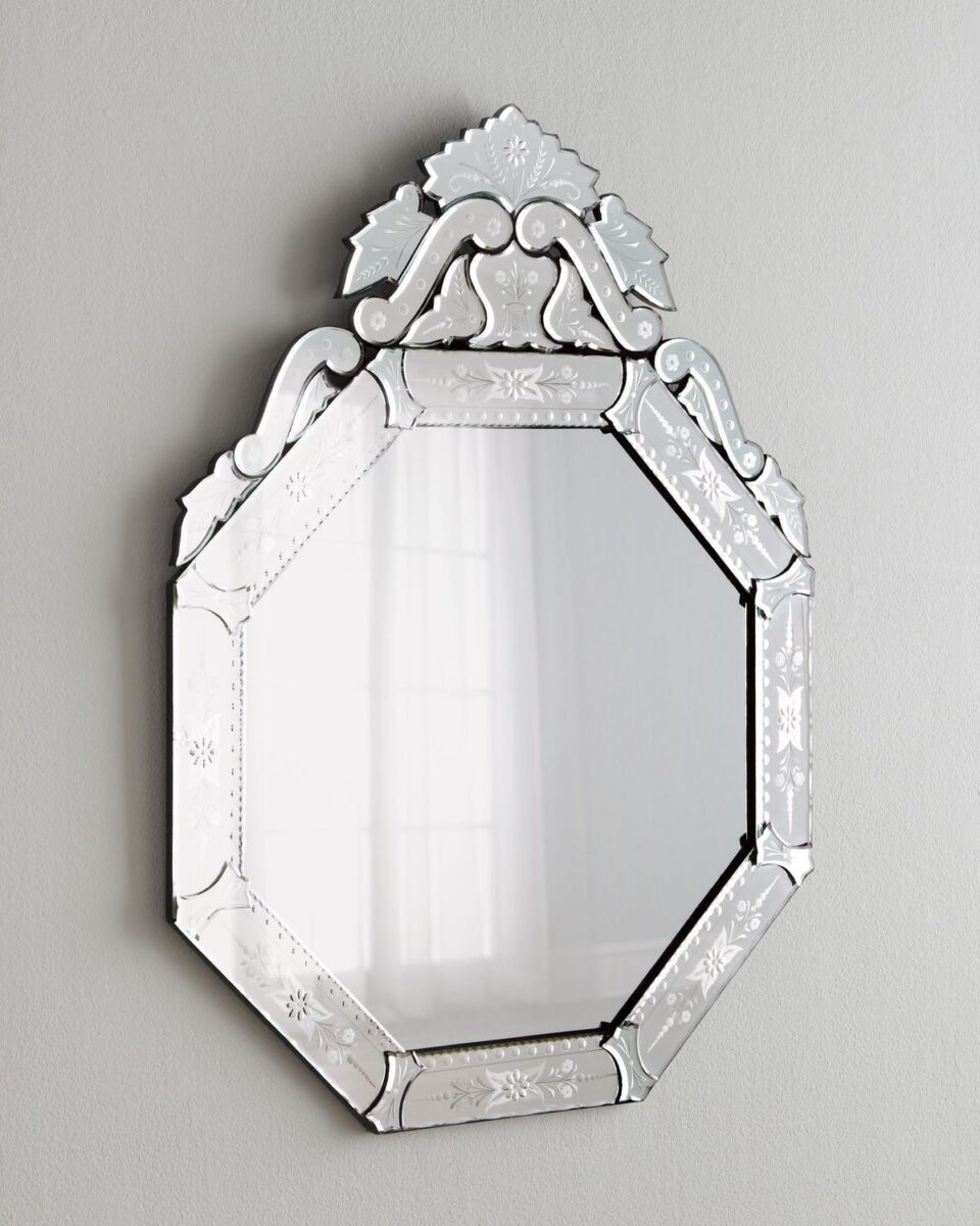 Овальное настенное зеркало "Кастелло" в венецианском стиле (вид сбоку)