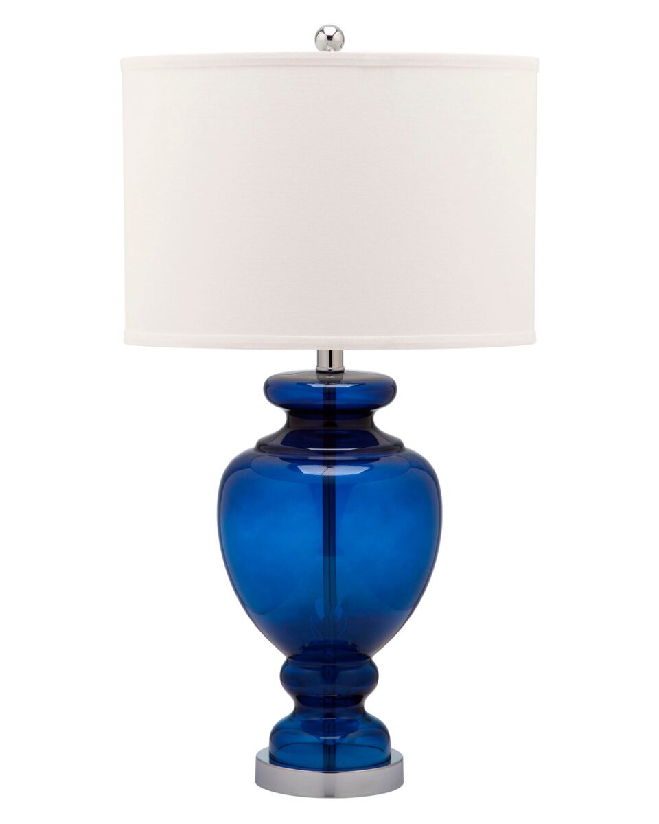Современная настольная лампа "Авелла" с использованием насыщенного синего стекла