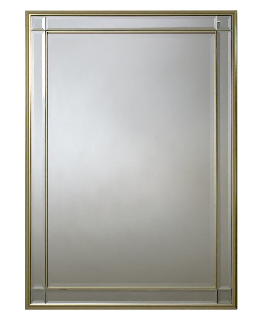 Настенное прямоугольное серебряное зеркало "Дорсет" с рамой классического стиля (без фона)