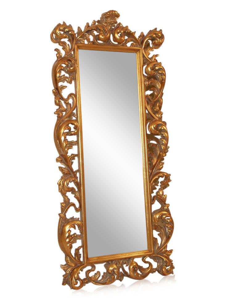 Золотое напольное зеркало "Меривейл"