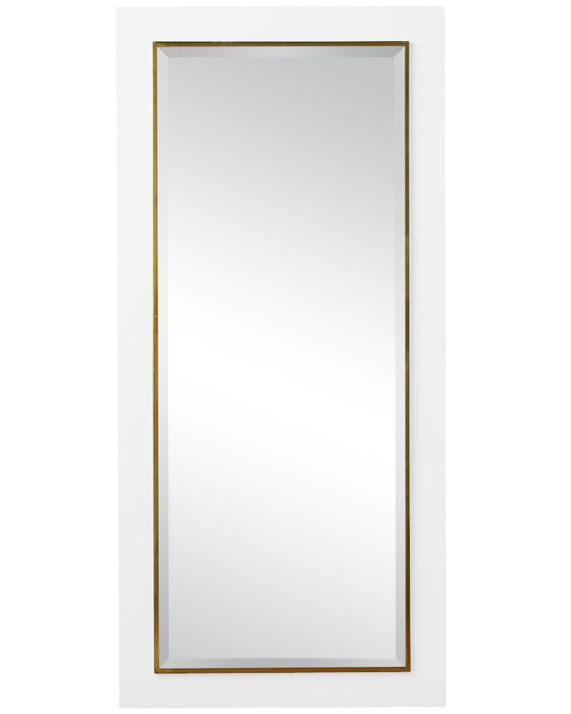 Высокое напольное зеркало в бирюзовой раме 