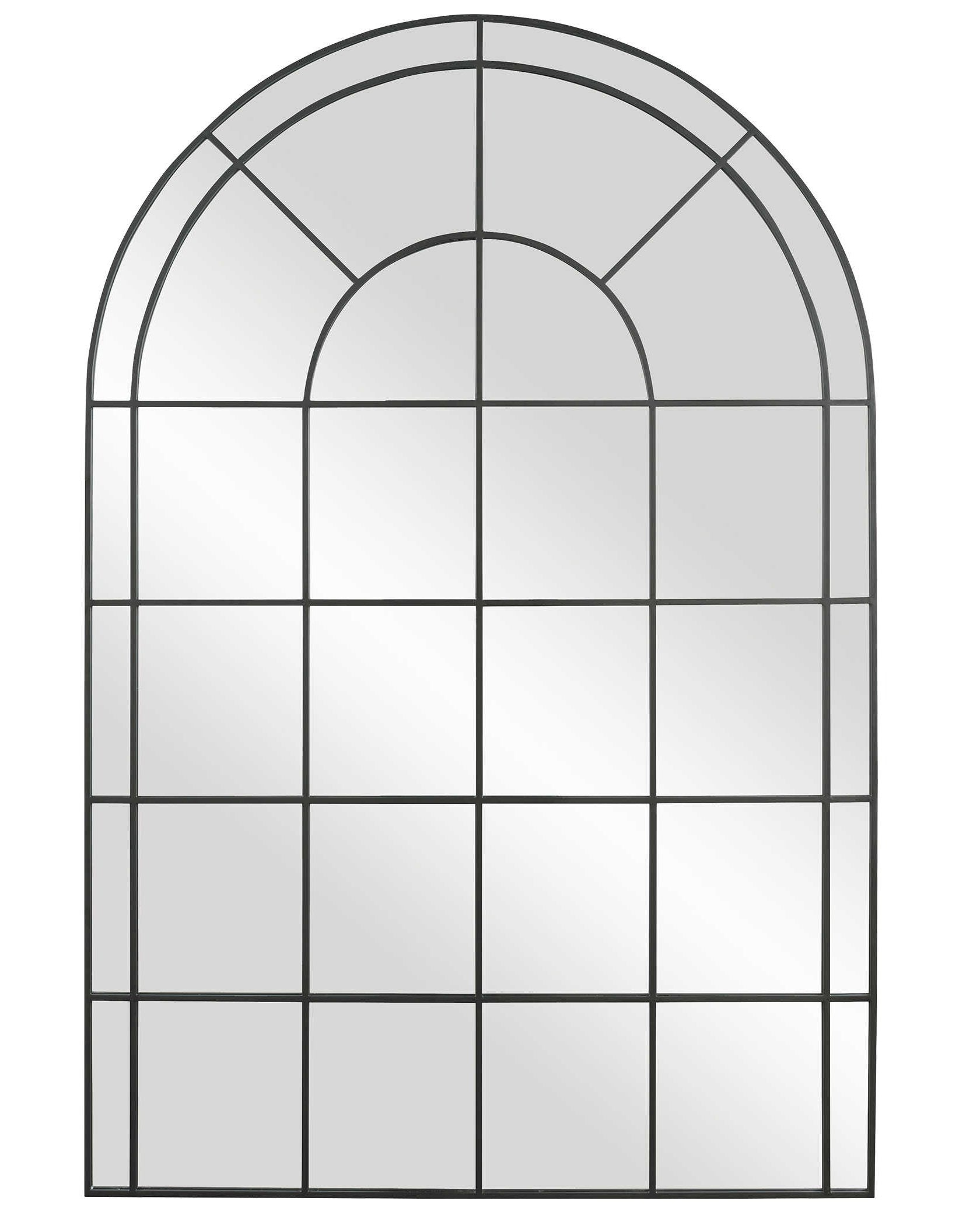 Напольное зеркало "Бишоп" в арочной форме окна чёрного цвета