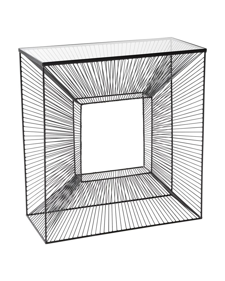 Чёрная квадратная консоль "Стиг" в стиле минимализм