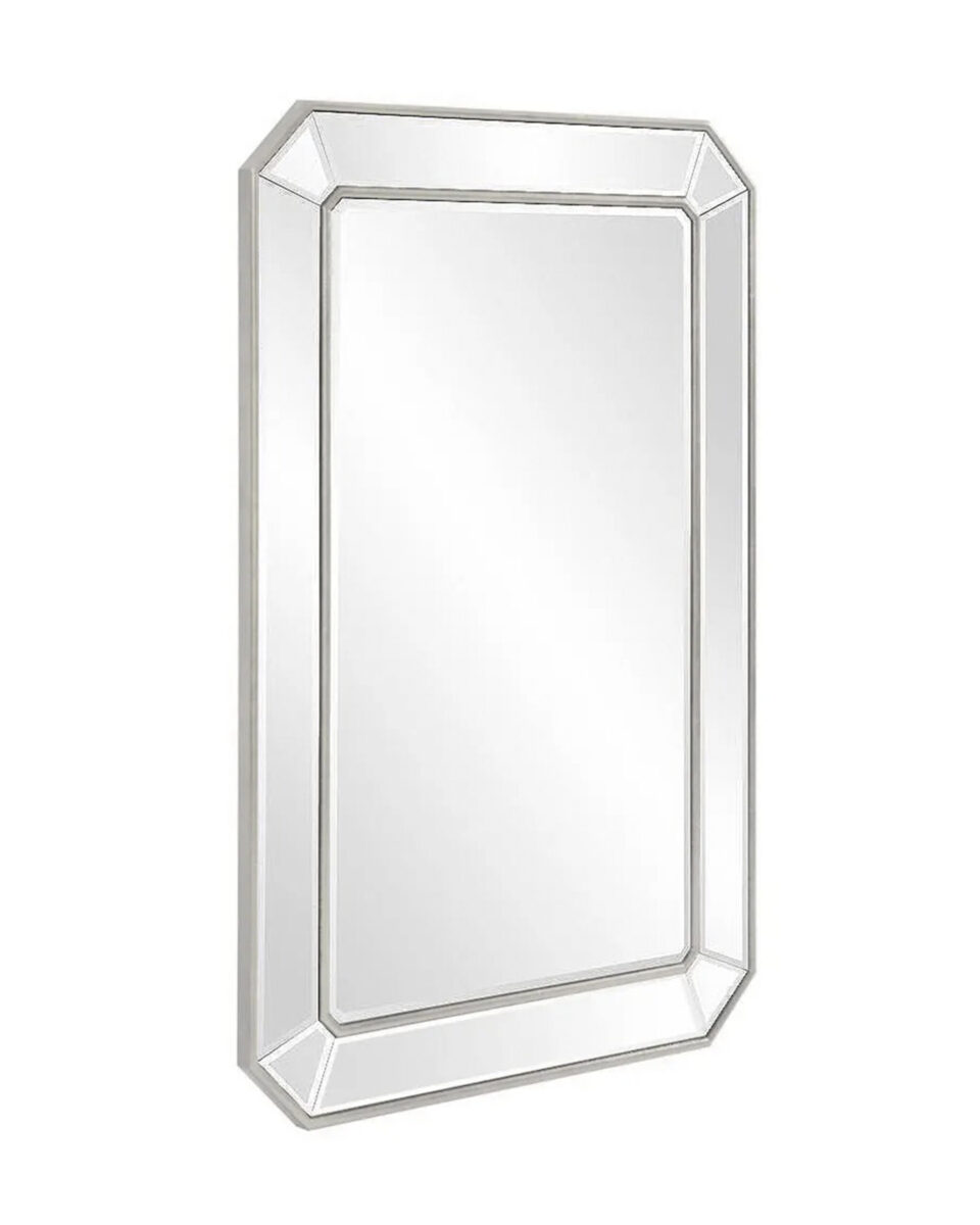 Серебряное зеркало в ванную комнату 