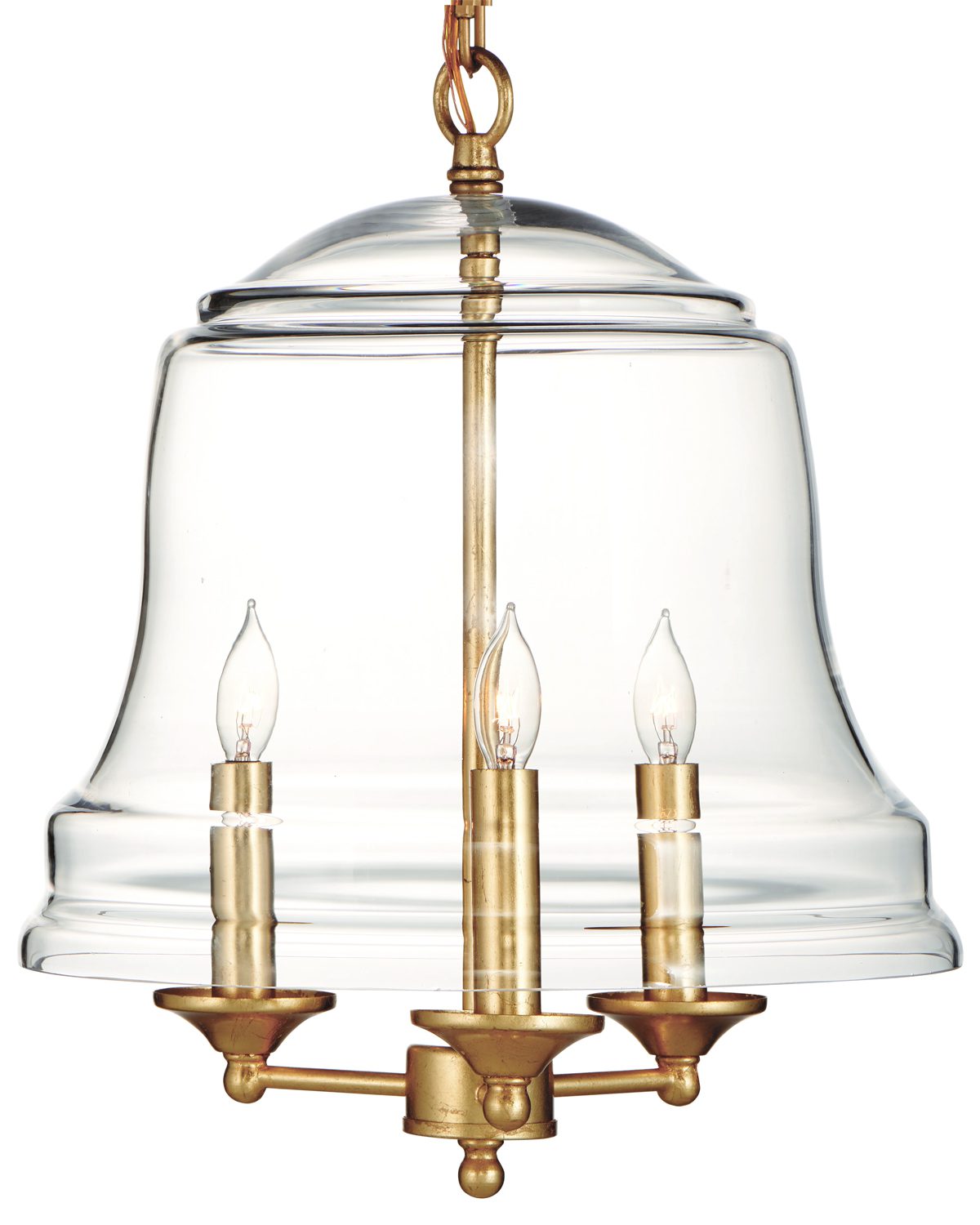 Золотой светильник подвесной в виде колокола "Либерти"
