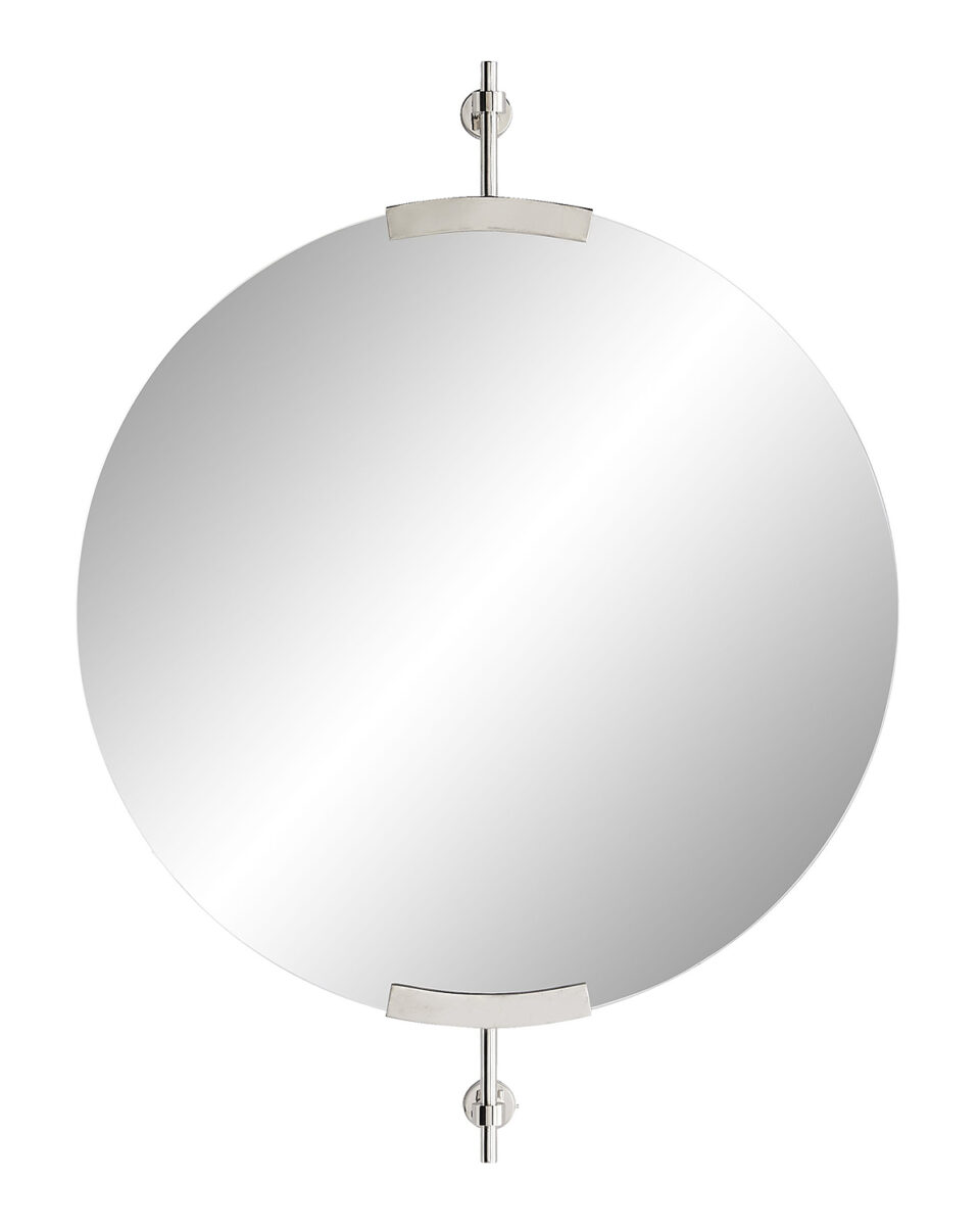 Серебряное настенное зеркало "Олеан"