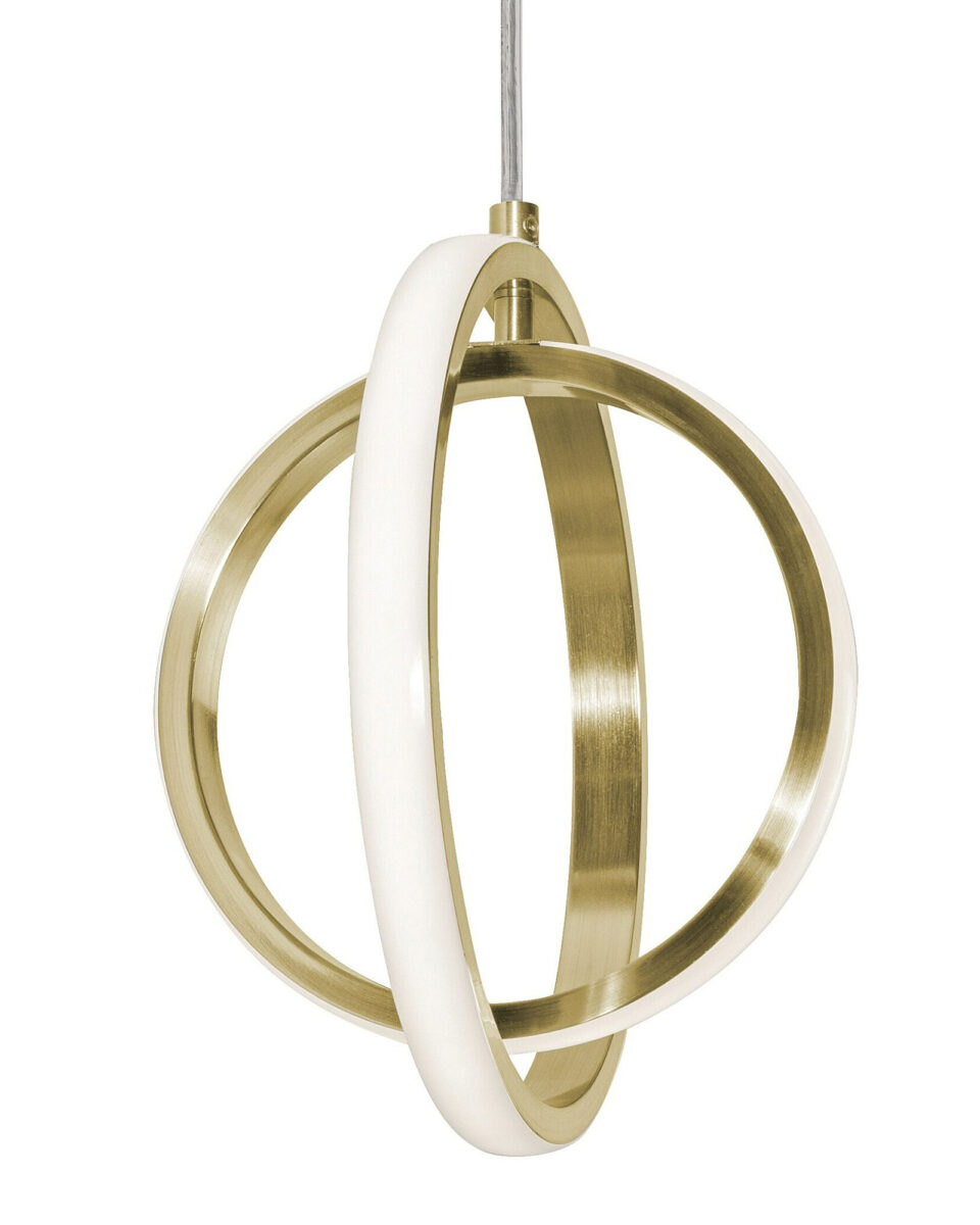 Золотой подвесной светильник "Глоу" в виде двух металлических колец